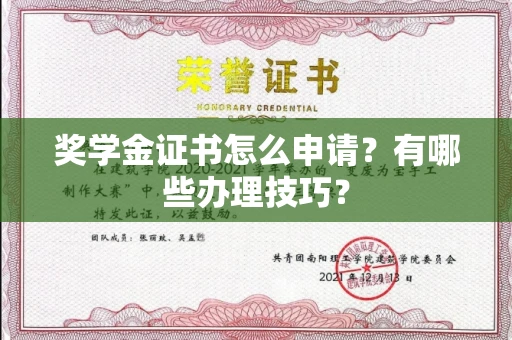 合肥奖学金证书怎么申请?有哪些办理技巧?
