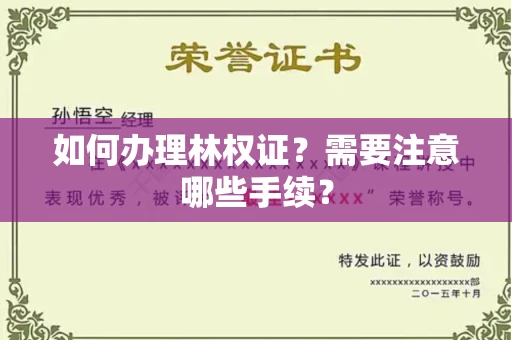 合肥如何办理林权证?需要注意哪些手续?