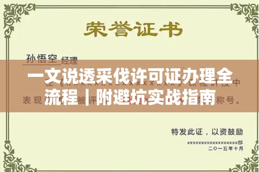 合肥一文说透采伐许可证办理全流程|附避坑实战指南