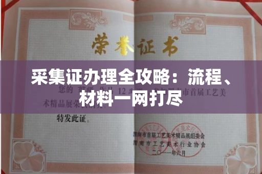 合肥采集证办理全攻略:流程、材料一网打尽